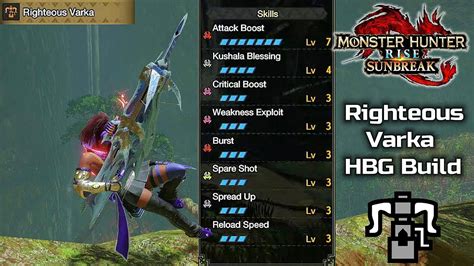 Monster hunter rise hbg build. It works great against every monster and clear times are usually between 5 and 10 minutes. Gear : Sinister Dreadvolley w/ barrel & attack 3. Rath Helm. Anj Mail. Rath Braces. Narg Coil. Ingot Greaves. Talisman w/ 2 lvl 2 gem slots, AB 2, & … 
