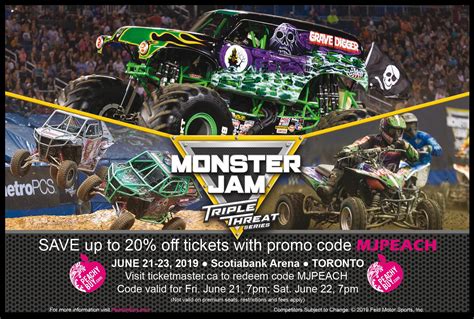 Monster jam ticket promo code. Monster Jam World Finals – As Big As It Gets. TM. WHEN: Saturday, May 18, 2024. WHERE: SoFi Stadium – 1001 South Stadium Drive, Inglewood, CA 90301. Sunday, May 19, 2024*. WHERE: *Sunday event locations to be announced later. TICKETS : Tickets are affordably priced for the whole family! 