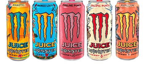 Monster juice flavors. NEW SEALED COLLECTIBLE MONSTER ENERGY DRINK JUICE RIO PUNCH FLAVORED 1 FULL 16 FLOZ (473mL) CAN WITH SLIVER LID & YELLOW TAB NEW FLAVOR NEW RELEASE. 