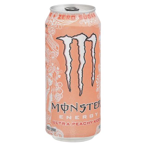 Monster peach. Zero sugar, juicy peach flavor and the Monster Energy blend from our secret stash. Everyone from boomers to zoomers is down with that. " STOCK UP WITH A 24 PACK | Time to stock up. For those looking for a Monster that’s lighter tasting, has zero sugar, and contains the full Monster Energy blend, Monster Energy Ultra Peachy Keen is available ... 