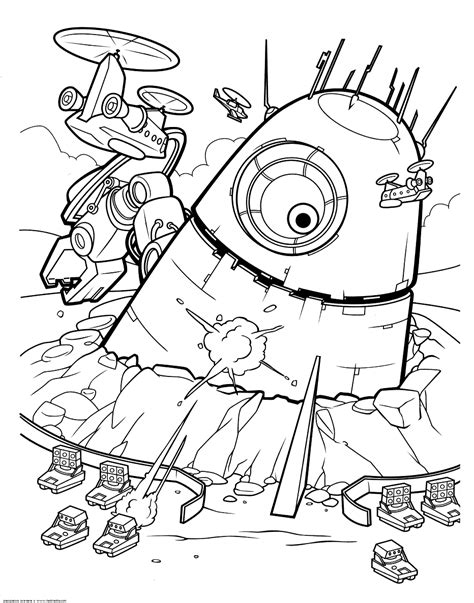 Monsters Vs. Aliens Robot Coloring Page Coloring Pages