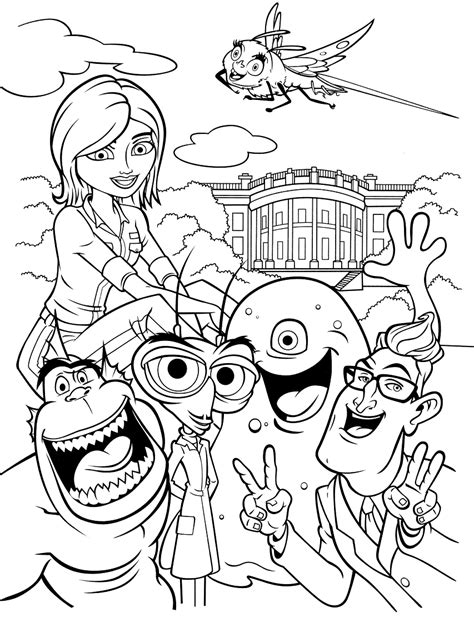 Monsters vs Aliens Coloring Pages