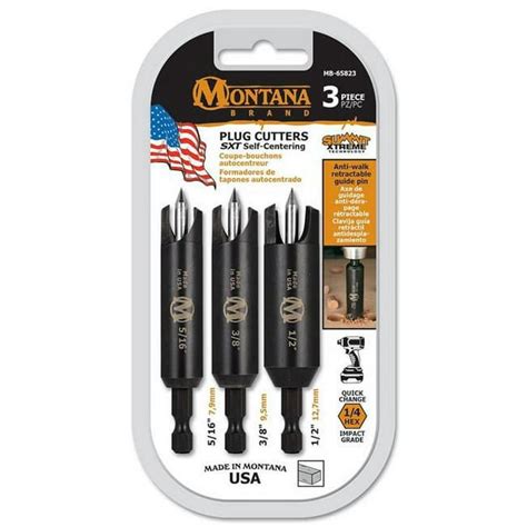 Montana Brand® Black Oxide Self-Centering Plug Cutter Set