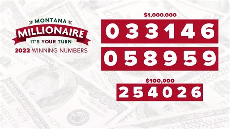 Montana millionaire 2022 prizes. How to claim a prize ... Montana Millionaire. CURRENT RESULTS. MEET PAST WINNERS. Powerball. current_jackpot. $236,000,000. 05.22 RESULTS. 3 - 19 - 27 - 37 - 40 - 8 x2. 