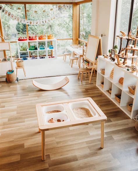 Montessori playroom. Montessori education emphasizes practical life skills, so consider adding things like a child-sized broom and dustpan, a watering can, and other child-sized tools to encourage your child's independence and responsibility. Pro tip: Montessori families often add a wooden play kitchen to encourage practical life skills and imaginative play. 