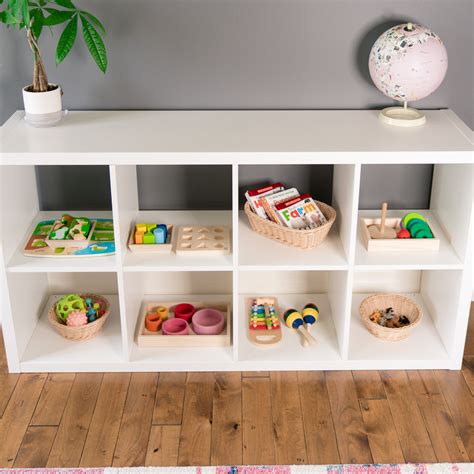 Montessori shelves. I love the Montessori Services rugs and rug holder! I used to use an umbrella stand something like these. I loved that for 1-3 rugs, but I needed something different when I had more grandchildren and some projects that needed more than one rug. Favorite Shelves, Trays, Baskets, and More for Montessori … 