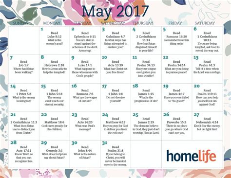 Month of May Scripture Calendar Home with a Twist