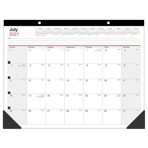 Monthly Academic Desk Calendar, 22" x 17", 30 Recycled, July 2022 to