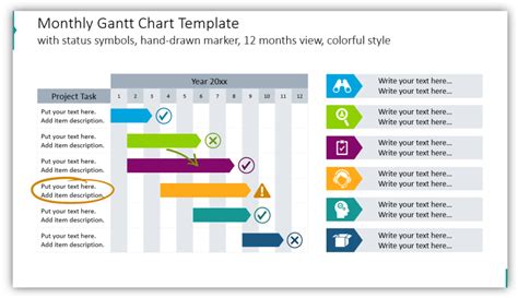 Monthly Gantt Chart For Project Management Presentation Graphics