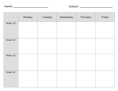 Monthly Lesson Plan Template Pdf New Weekly Lesson Plan Template 9 Free Word Ex… Blank lesson