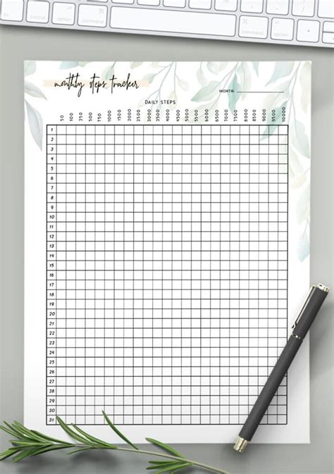 Monthly Steps Tracker - World of Printables