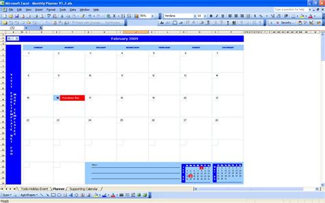 Monthly Task Calendar Excel Excel Templates