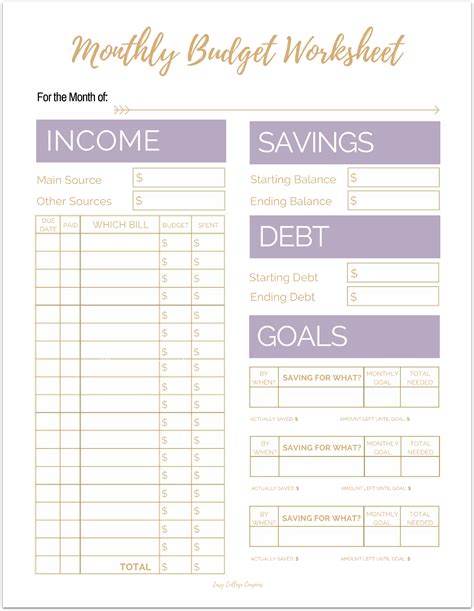 Family Budget Planner. Download a free family budget workshee