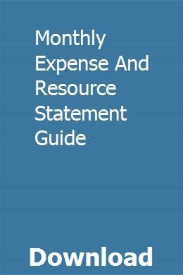 Monthly expense and resource statement guide. - The complete idiots guide to sensual massage.