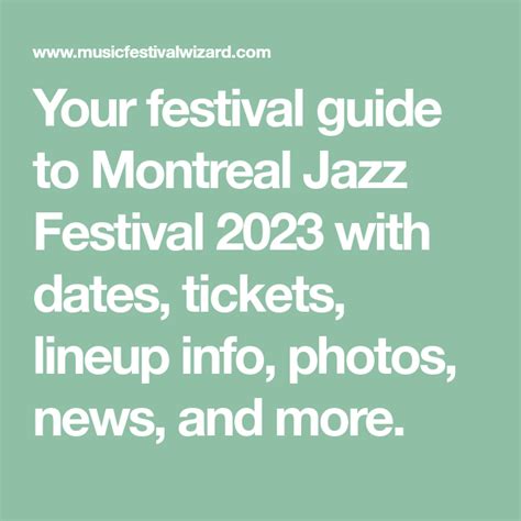 Montreal Jazz Festival 2023 Dates