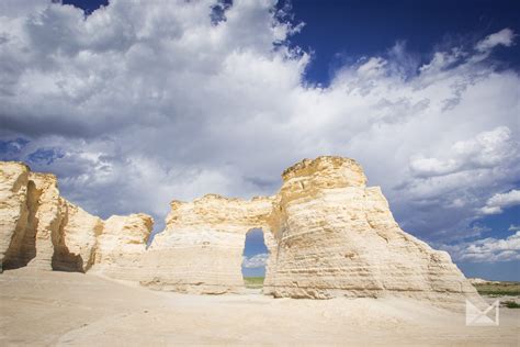 Monument rocks chalk pyramids. 1166. Monument Rocks Thomas Harper. Rising from the flat plains near Oakley, Kansas, the so-called Monument Rocks are large chalk formations that stand well over 50 feet high and look as... 