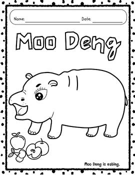 Moo Deng Coloring Page