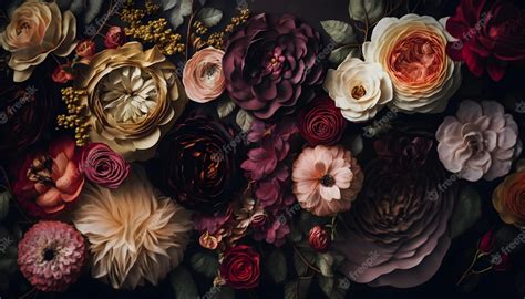 Moody Floral Wallpaper Dark and Moody Floral by - Etsy