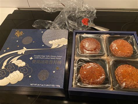 “Mooncakes 葉 are back in season at Costco! this is a double yoke & lotus seed bean … Taste: Smooth yellow bean inside- sweetness medium… the salty egg part is my favorite.. the texture is not.... 