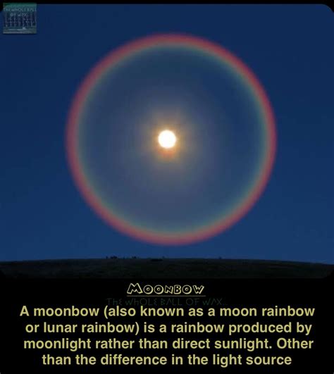 Moon with rainbow.  However, the main difference is the light source.  In thi...