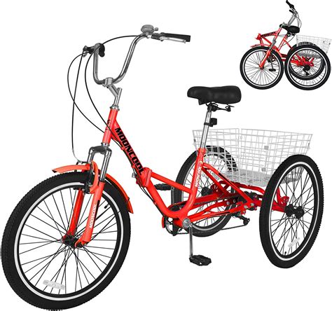 Mooncool tricycle. MOONCOOL Adult Tricycle 7 Speed, Three Wheel Bikes for Seniors, Adults, Women, Men, 20/24/26-Inch Wheels, Cargo Basket, Multiple Colors. Our tricycles are made of high-quality iron and can support a total weight of 350 pounds for the rider and cargo. 