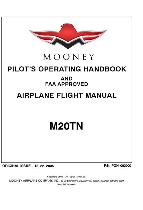 Mooney m20s faa pilots operating handbook poh. - Handbuch kraftaufnehmer prinzipien und komponenten 1. ausgabe.