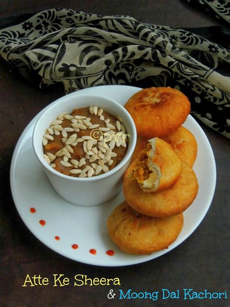 Moong Dal Kachori And Atte Ka Sheera Wheat Flour Halwa