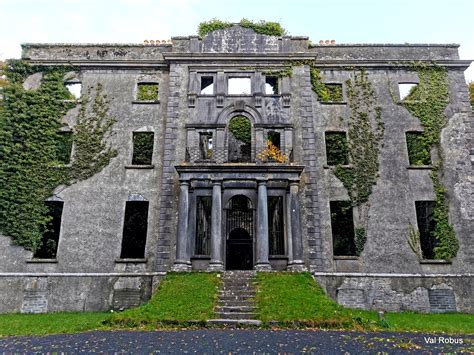 Moore Hall, Co. Mayo. In the middle of a conifer forest that was planted after the house was abandoned, this magnificent ruin is now 'out of time'; a perfect image of the encapsulated past. It was built for the family of Moore, who collected Moore's Melodies in the nineteenth century. What is fascinating about this house now is that .... 