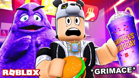 Mor Renkli Grimace Shake Canavarından Kaçtım Panda ile. 