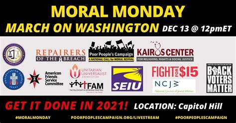 Moral Monday March on Washington Monday, December 13, 2024; …