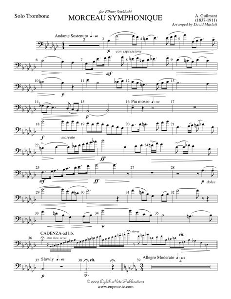 Morceau symphonique solo trombone and concert band conductor score eighth. - Padamm!: bekenntnisse einer leidenschaft; die kammeroper frankfurt.