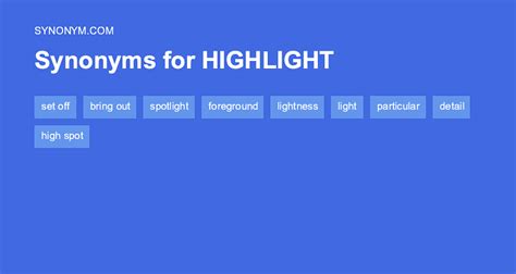 More 100 Be highlighted Synonyms. Similar words for Be highlighted.
