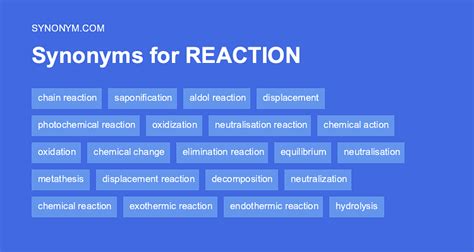 More 800 Reaction Synonyms. Similar words for Reaction