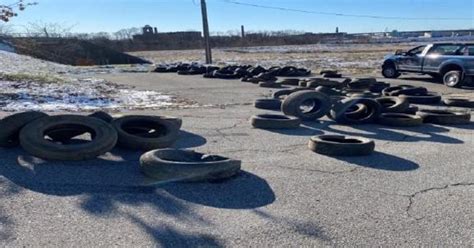 More than 100 used tires dumped in Fall River - CBS …