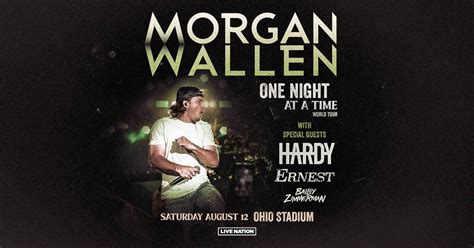 Morgan wallen concert columbus. Get the Morgan Wallen Setlist of the concert at Ohio Stadium, Columbus, OH, USA on August 12, 2023 from the One Night At A Time Tour and other Morgan Wallen Setlists for free on setlist.fm! 