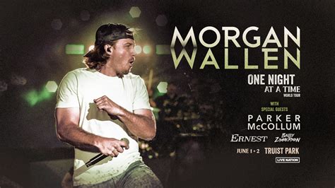 Morgan wallen truist park. Morgan Wallen's 'One Night At A Time' World Tour is back on with rescheduled dates. Grab tickets with this discount code today. ... NOV 11, 2023 — Truist Park, Atlanta, GA; NOV 16, 2023 ... 