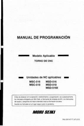 Mori seiki lathe programming manual cl2000. - Canon pixma mp150 manual de solución de problemas.