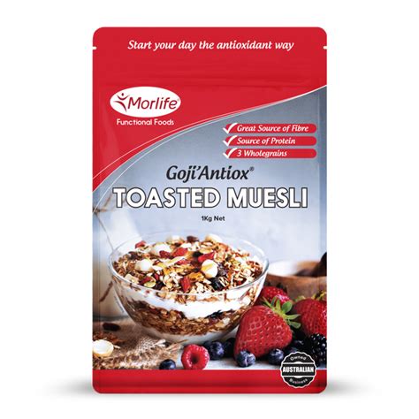 Morlife Goji Antiox Toasted Muesli With FOS 1KG – Morlife AUS