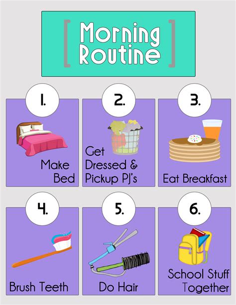 Morning Routine Printable Routine printable, Morning routine