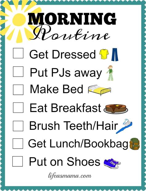 Morning Routine Printables