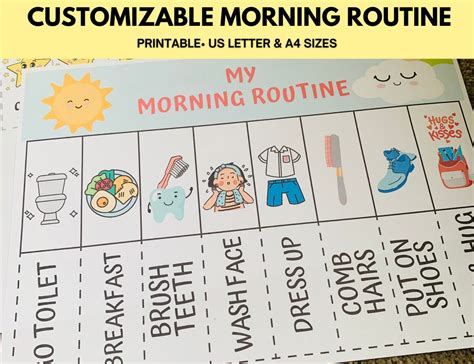 Morning Routine Visual Morning Chart Morning Chores Morning Etsy