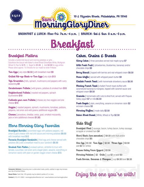 Morning glory diner menu philadelphia pa. I’m always surprised which cities bring out the most comments in our Hack Your City column. Readers left a whopping 231 comments on Monday’s post, “Tell Us Your Best Philadelphia T... 