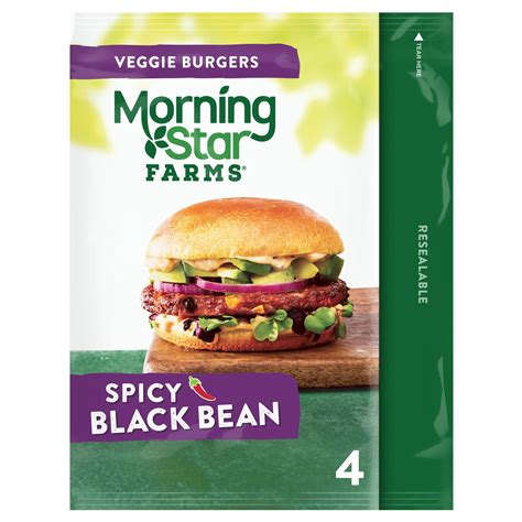 Morning star veggie burger. MorningStar Farms Spicy Black Bean Burgers contain 4.5g total fat per serving (67g). Plant based meat, MorningStar Farms veggie burgers are a delicious, meat alternative to any balanced diet; A spicy, southwestern veggie burger made with a savory blend of black beans, brown rice, onions, and tomatoes; Perfect for loading up with toppings 