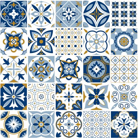 Moroccan pattern. Decor tile texture with blue ornament. Traditional a