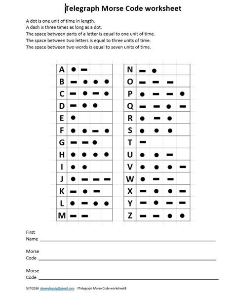 Morse Code Worksheets 99Worksheets