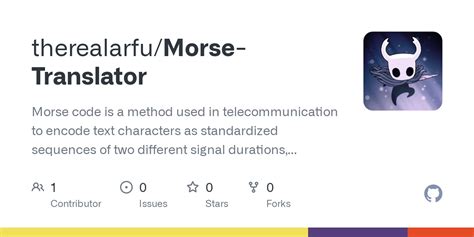 Morse code translator github.  It is named for Samuel F.  Additionally, i...