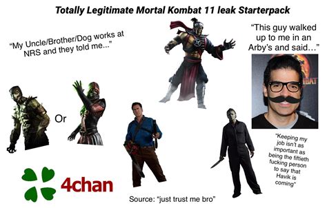 Mortal kombat leaks reddit. The screen at the reveal shows 24 character slots (Shang Tsung being 25.) There are at least 5 base roster characters missing from the leak and Ed Boon konfirmed that some Kameos will also be playable (so I would assume Kano and Sonya have made the cut.) We will find out soon enough (Kombat Kast returning soon.) 