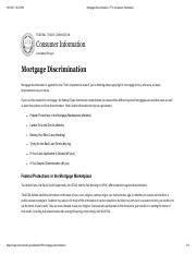 Mortgage Discrimination Consumer Advice