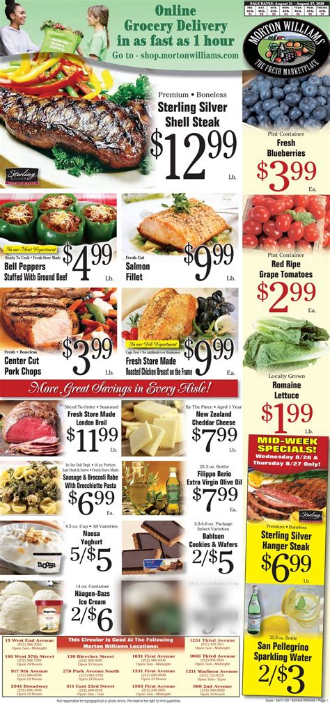 Dec 9, 2021 · December 9, 2021. Browse the newest Morton Williams weekly ad, valid Dec 10 – Dec 16, 2021. Save with Morton Williams’ online exclusive promotions and add more discounts to your online purchases. Spring into more savings with this week’s specials, and grab great deals on fresh Grade A whole chickens, beef pepper steak with peppers ... 