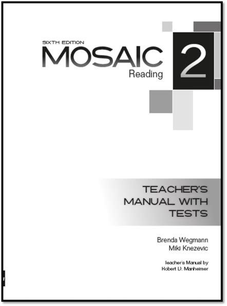 Mosaic 2 reading instructors manual 4 e by werner. - Interpretazione psicanalitica dell'opera di alberto moravia attraverso quarant'anni di critica..